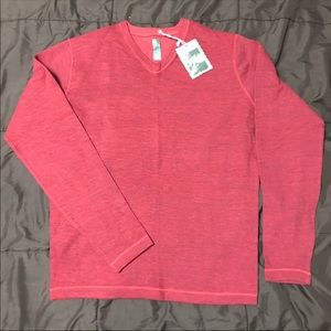 Lenor Romano Red Men's V-Neck Light Sweater